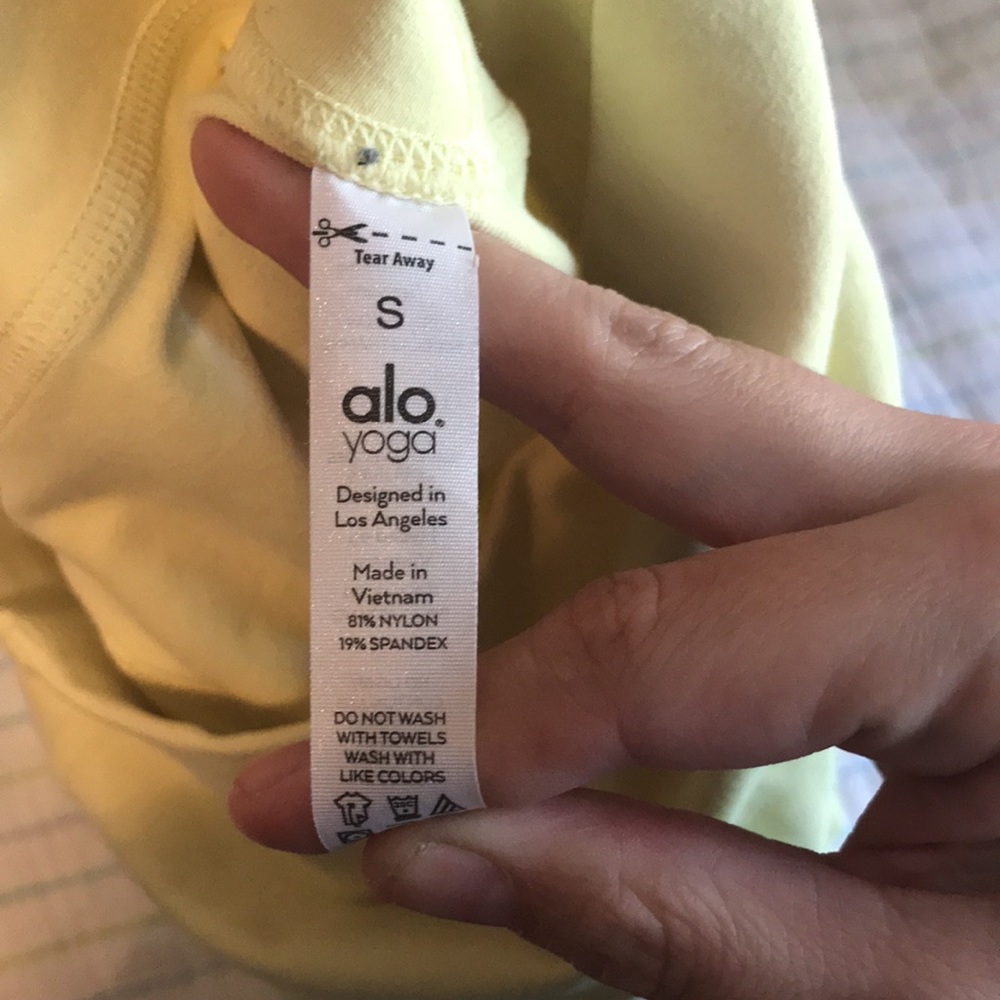 ALO Yoga Sunny Yellow Bike Shorts - Picture 10 of 11